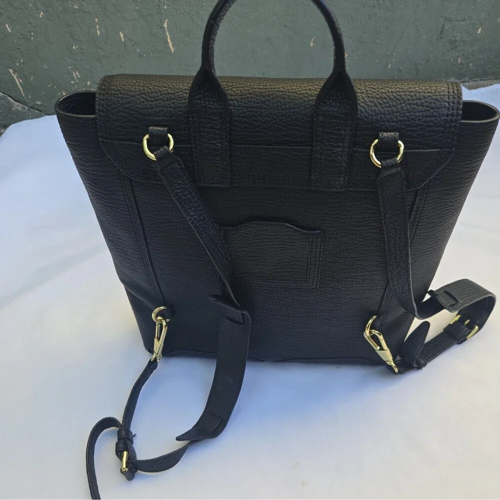 Phillip Lim black Medium Pashli Leather Backpack Top Handle Satchel - Picture 2 of 8